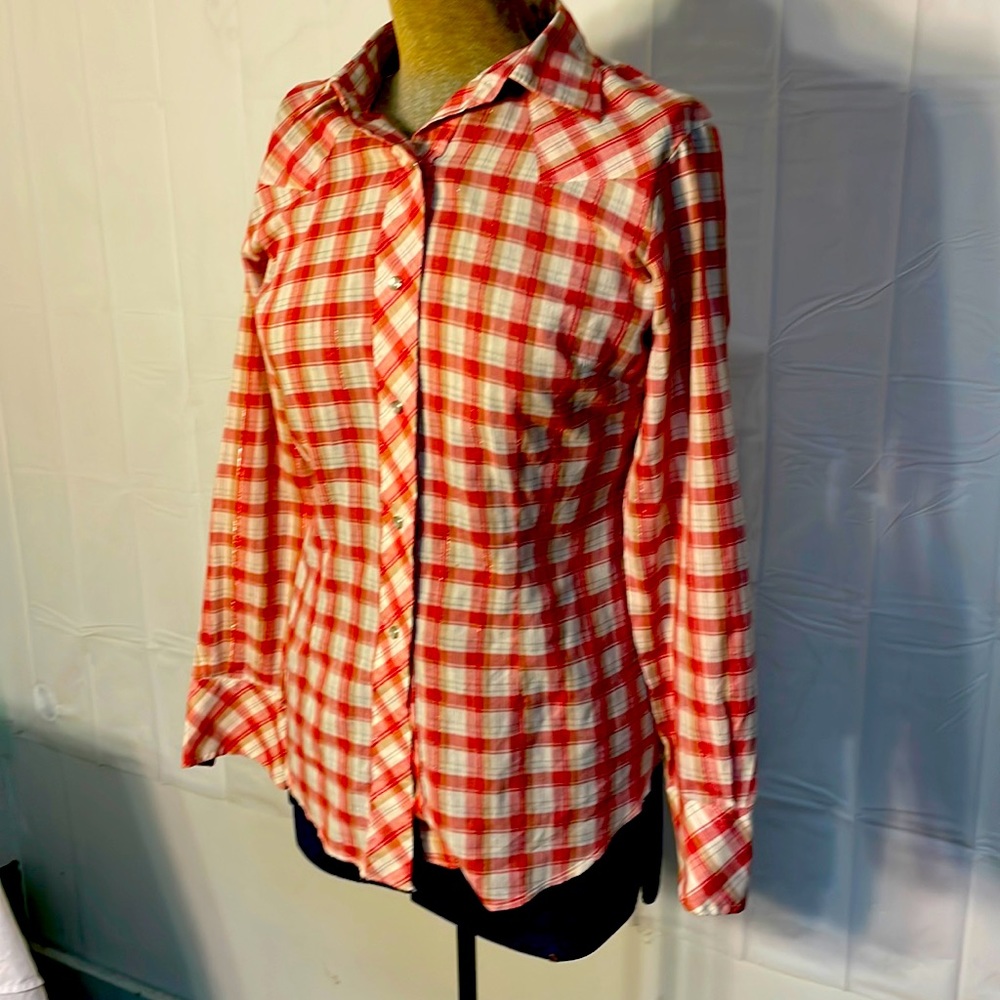 Vintage ladies western long sleeve pearl snap shirt six sm